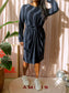 Studio Anneloes travel quality waist detail jurk navy