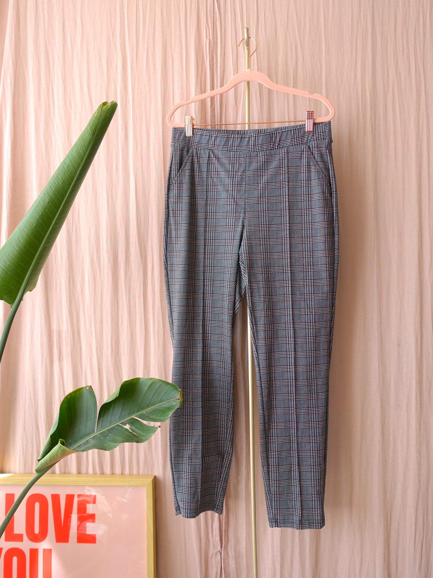 Studio Anneloes checkered travelstof pants grijs