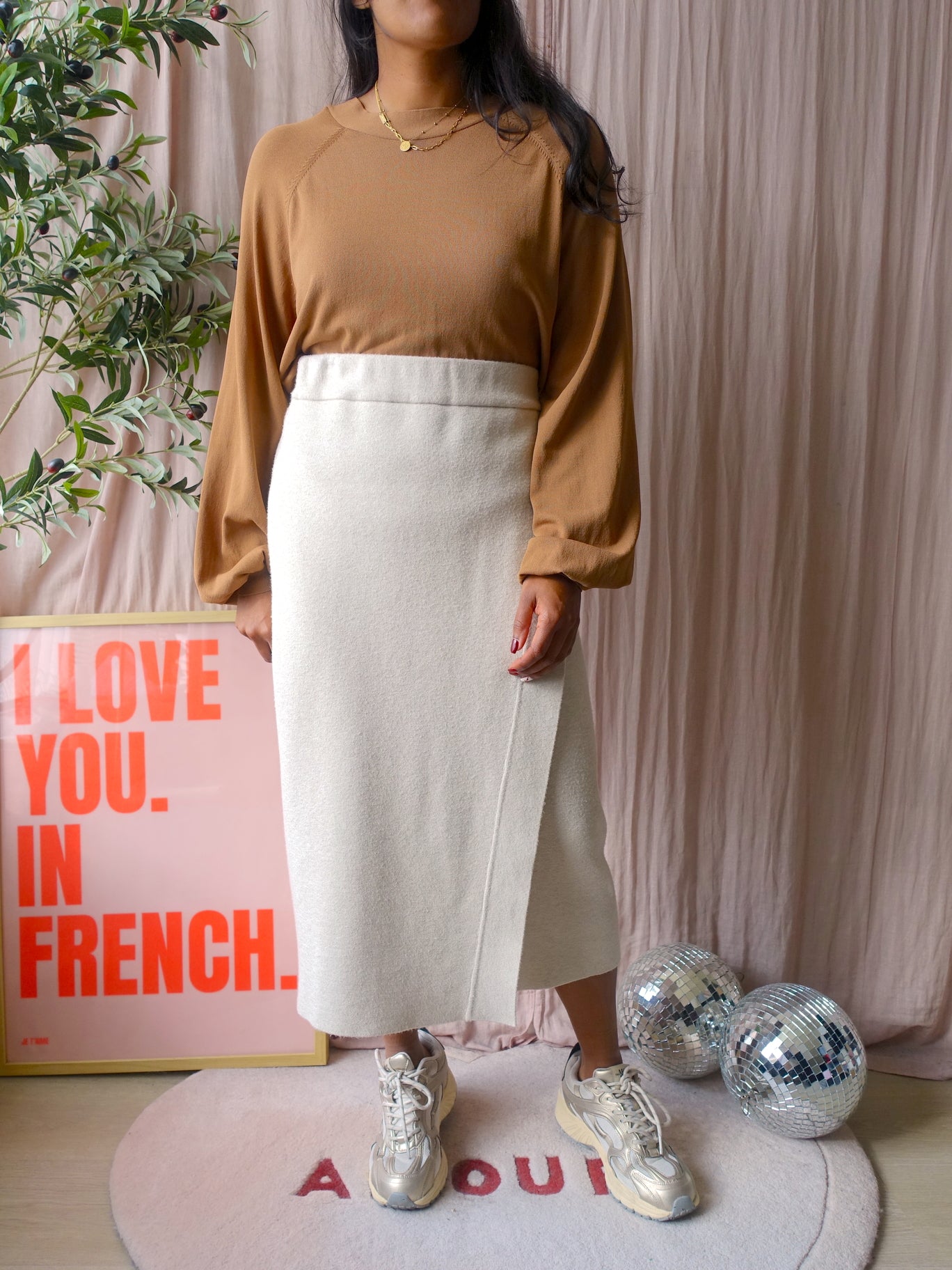 Studio Anneloes viscose knit met pofmouwen camel