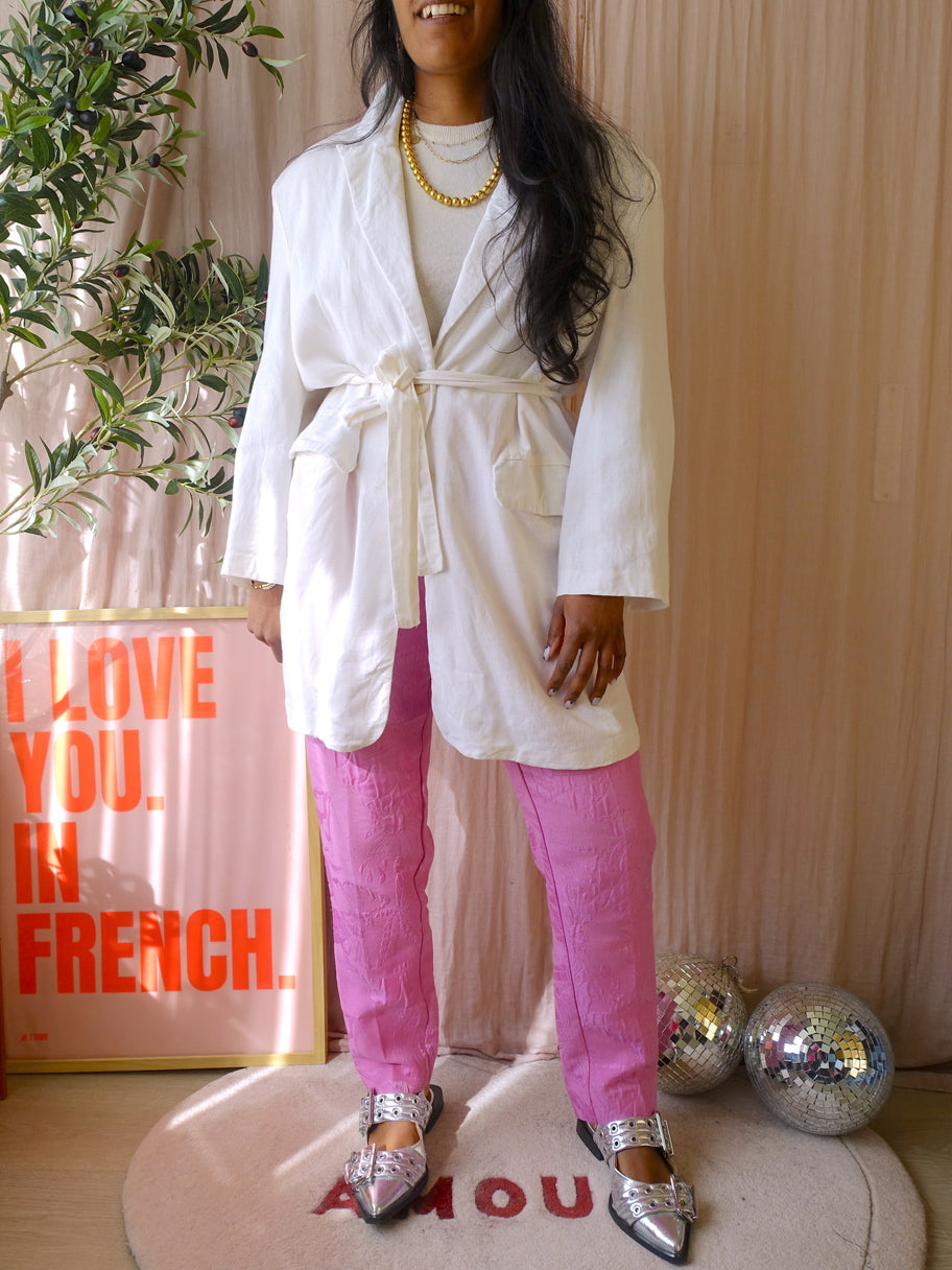 Studio Palmén relaxed fit linnen blazer white