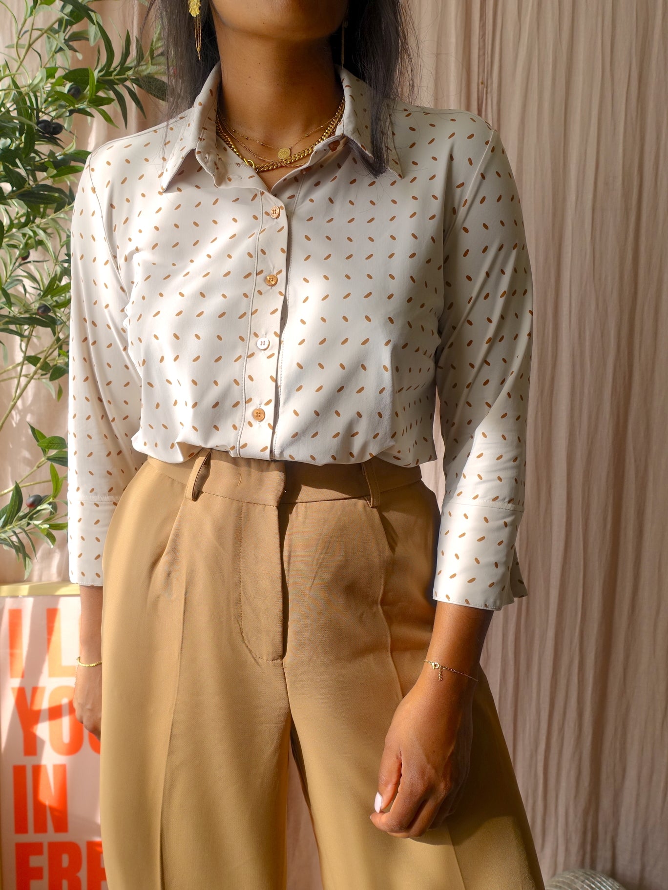 Shoeby powersuit straight leg pants camel