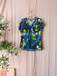 King Louie stretch jersey retro print top
