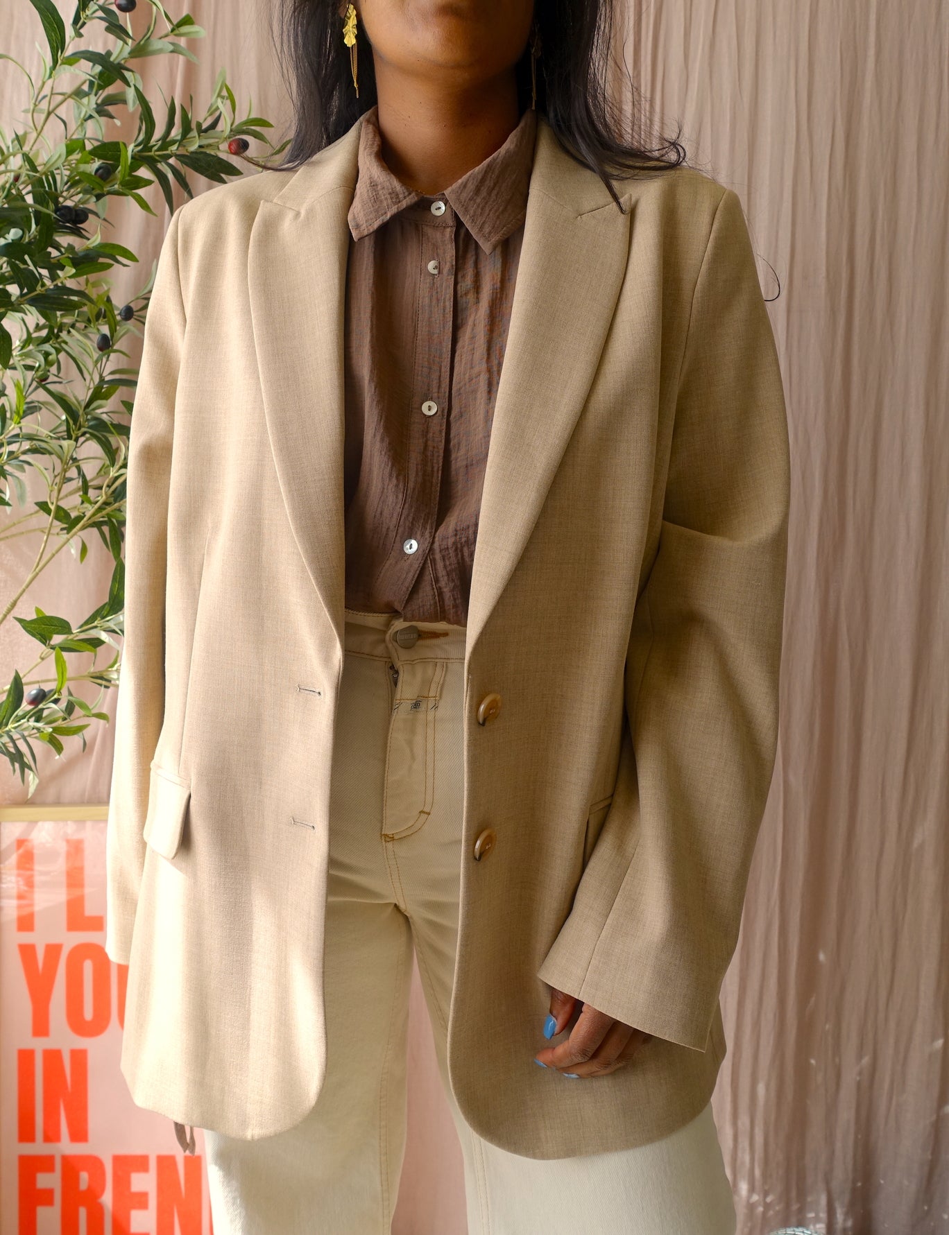 Summum Woman powersuit blazer beige sand