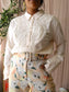 Summum cropped embroidered lace top creme