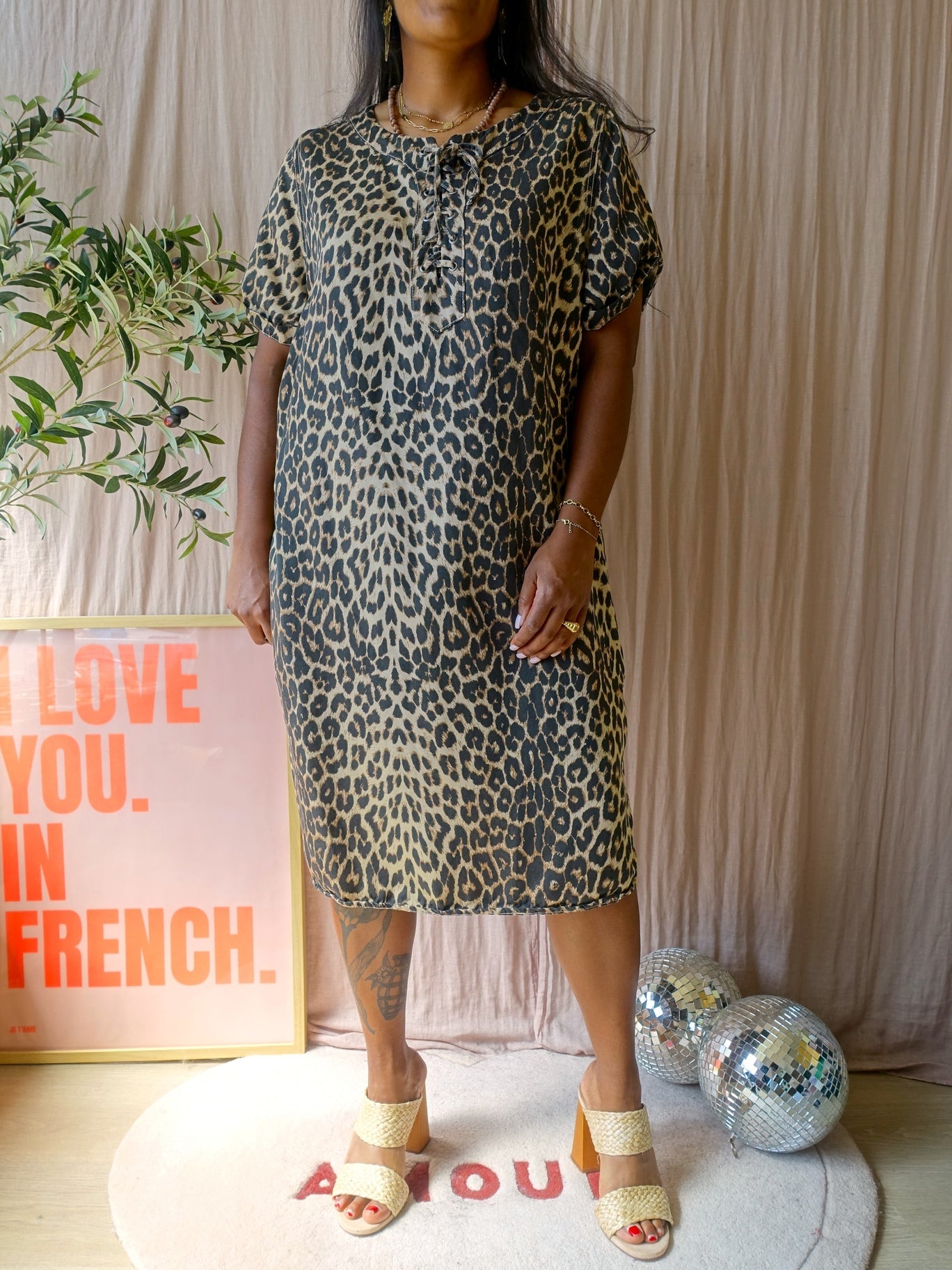 Summum Woman cotton leopard jurk