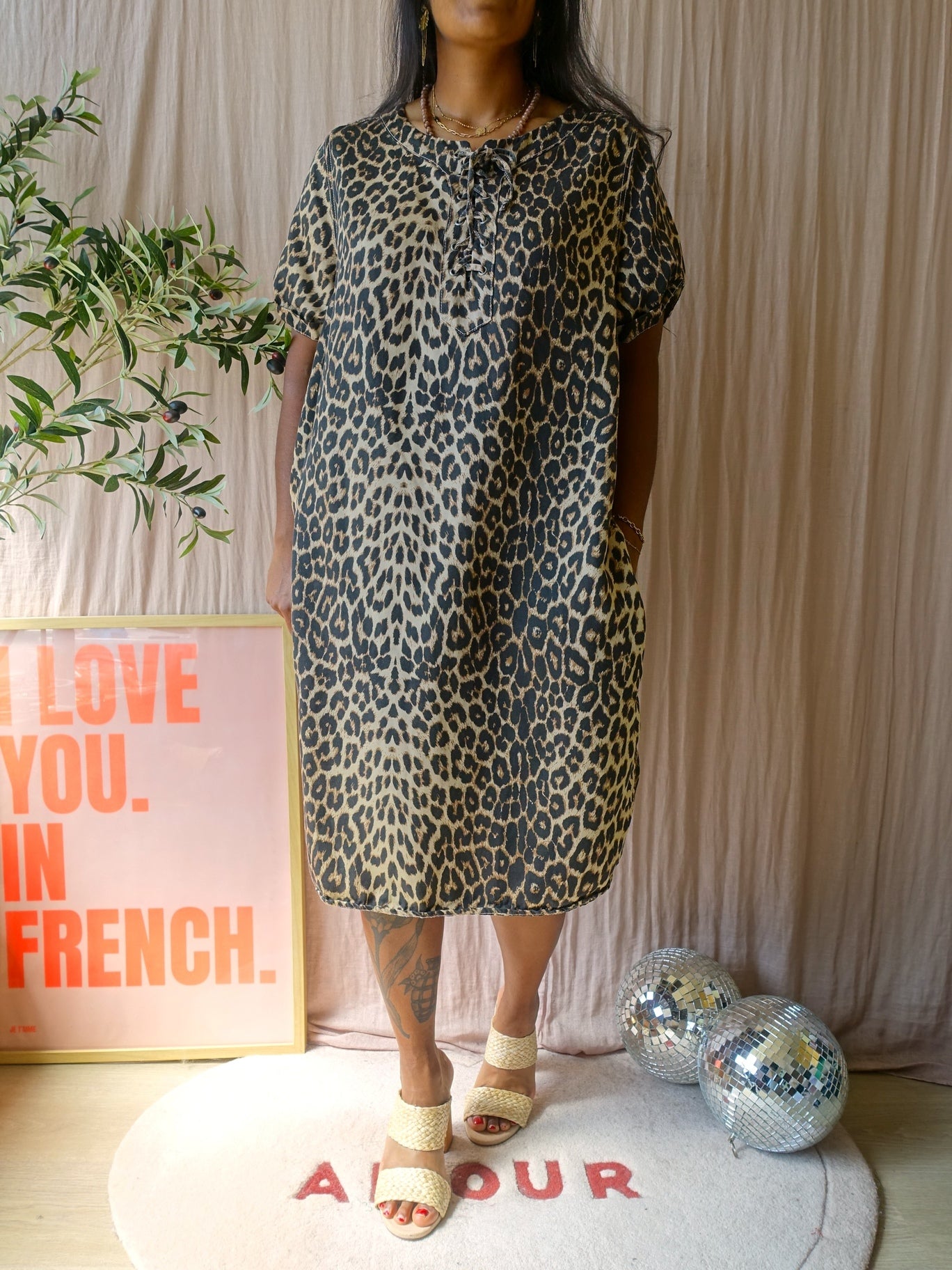 Summum Woman cotton leopard jurk