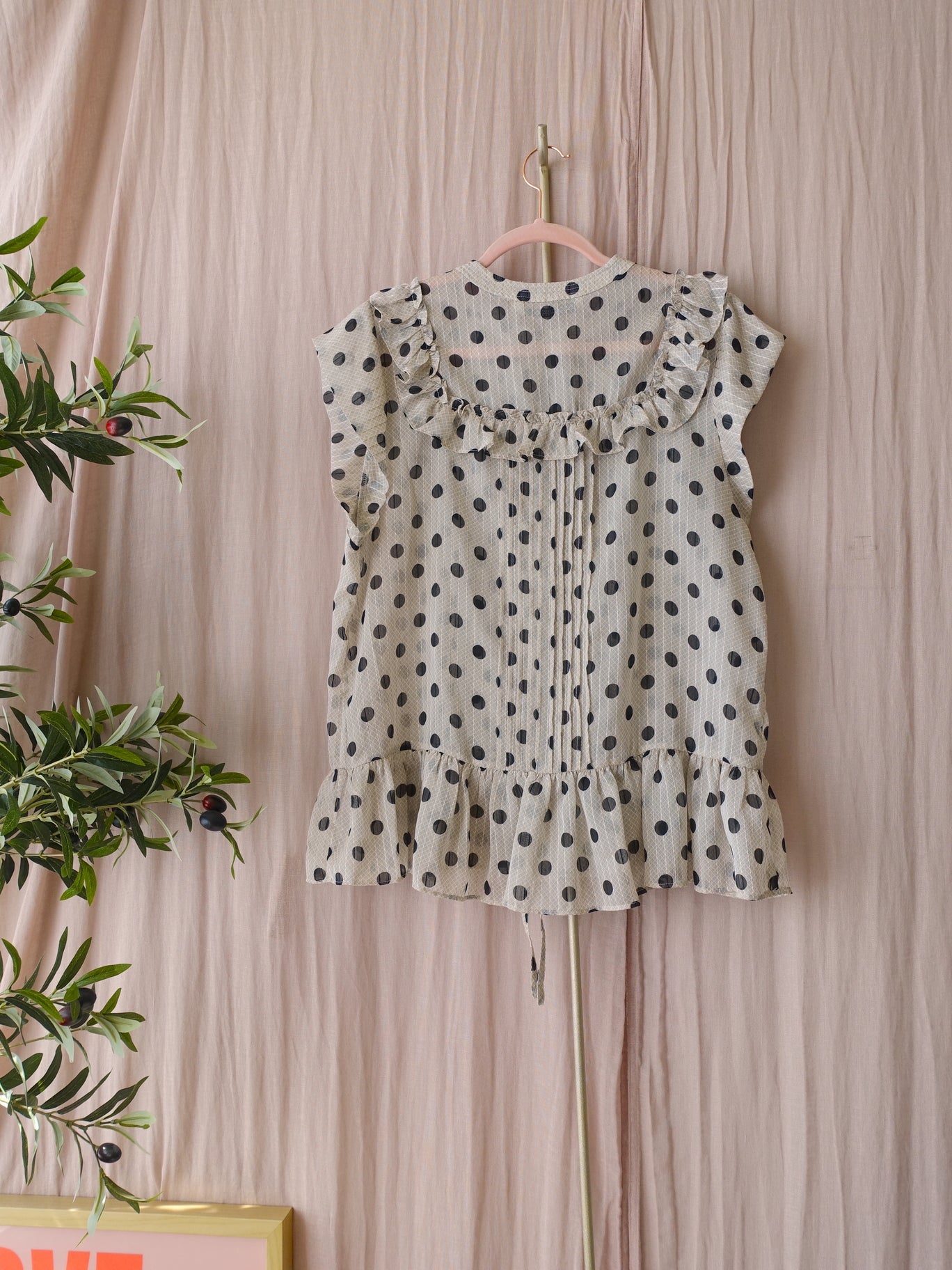 Summum Woman polkadot ruches top ecru