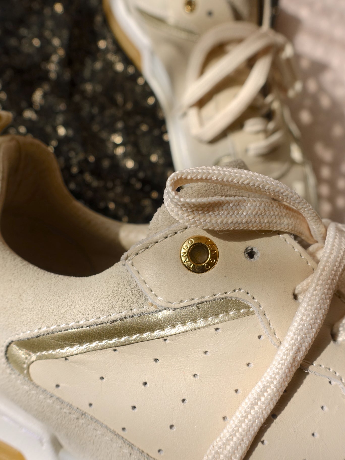 Tango leather & suede sneakers beige tones