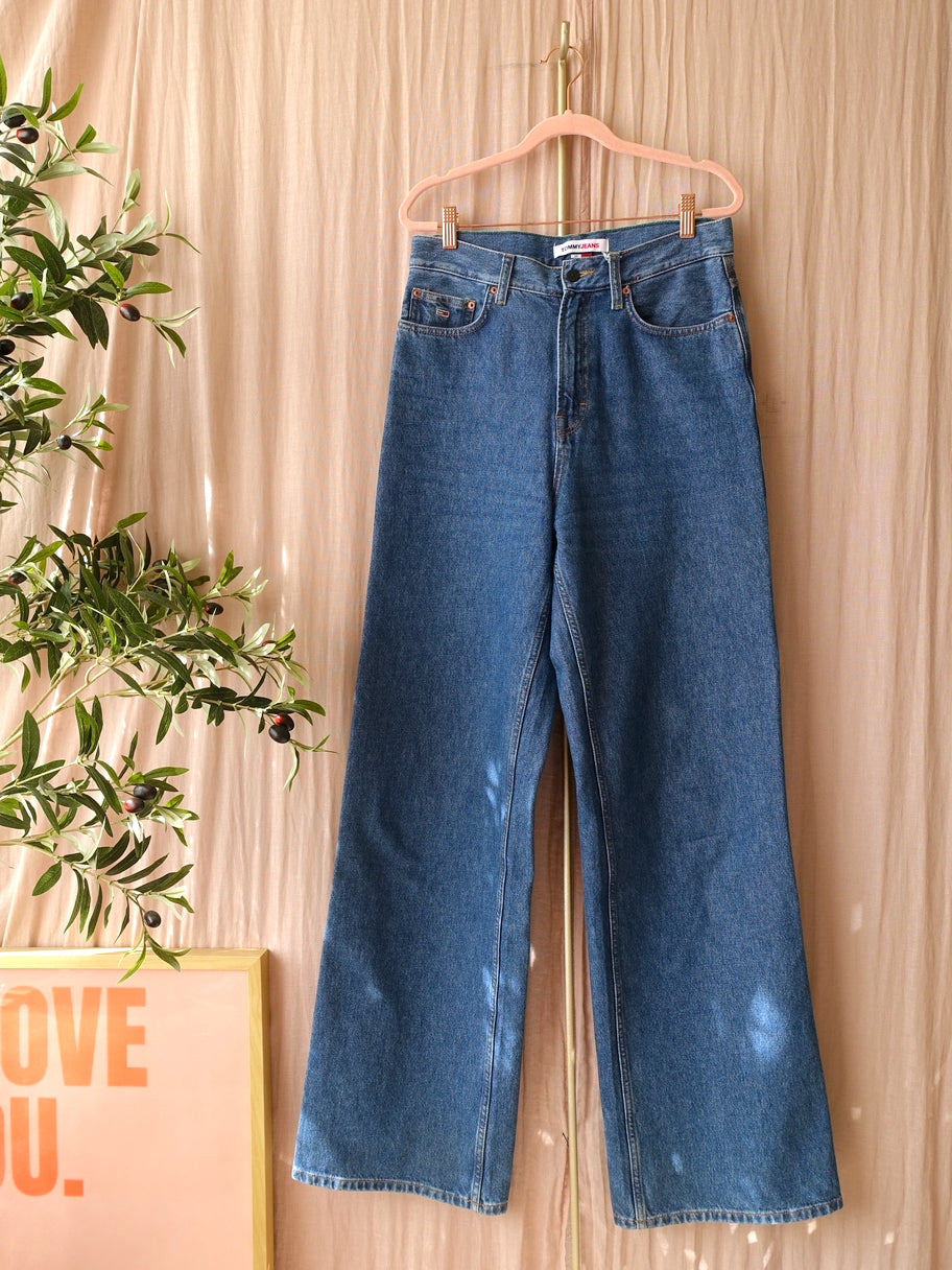 Tommy Hilfiger claire embroidered high rise wide leg jeans
