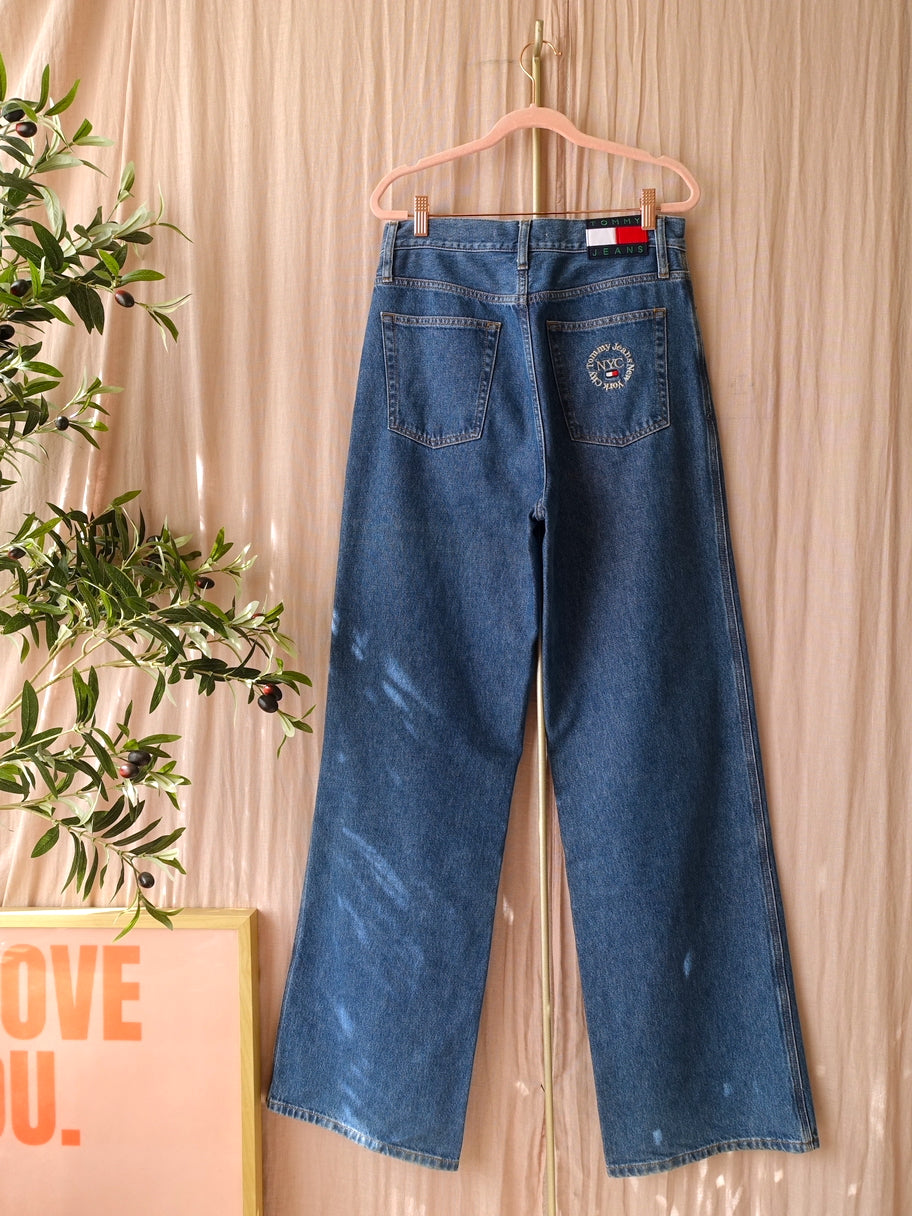 Tommy Hilfiger claire embroidered high rise wide leg jeans
