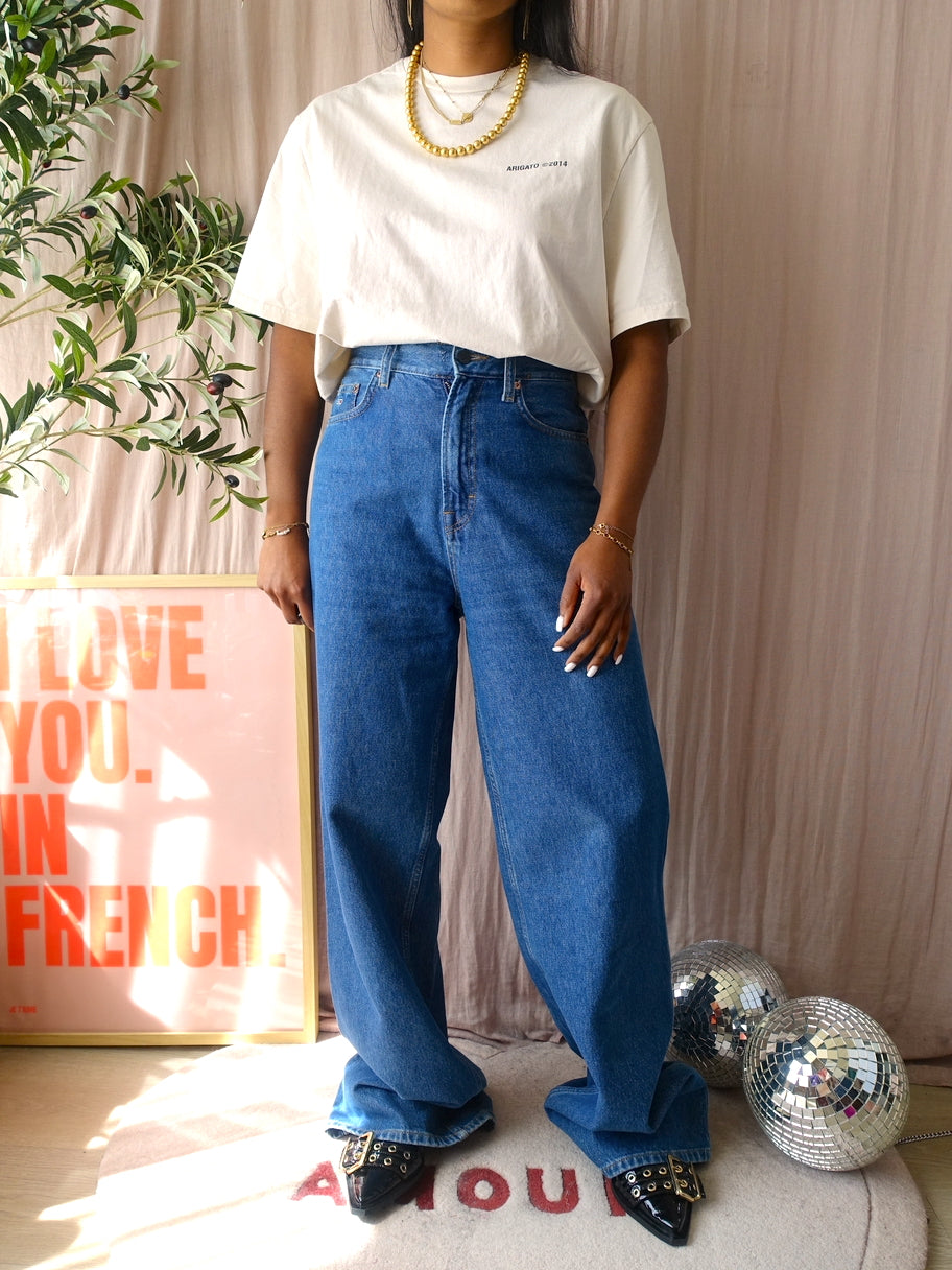 Tommy Hilfiger claire embroidered high rise wide leg jeans