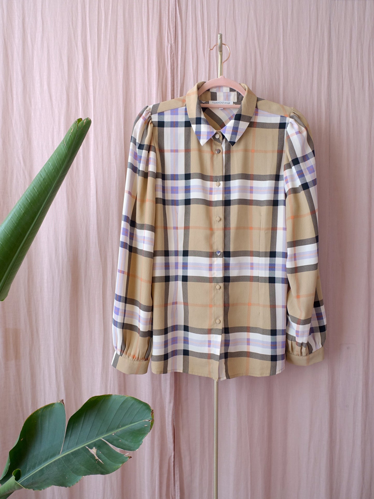 Tramontana checkered print blouse