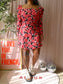 Reiss back detail floral jurk calypso coral