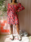 Reiss back detail floral jurk calypso coral