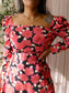 Reiss back detail floral jurk calypso coral