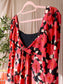 Reiss back detail floral jurk calypso coral