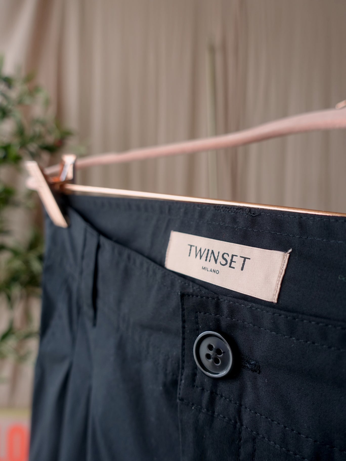 Twin-Set lace poplin cotton shorts zwart