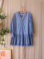 Twinset lace detail cotton jurk chambray blue