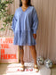 Twinset lace detail cotton jurk chambray blue