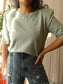 Twist & Tango shoulder padded organic cotton tee sage green