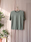 Twist & Tango shoulder padded organic cotton tee sage green