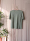 Twist & Tango shoulder padded organic cotton tee sage green