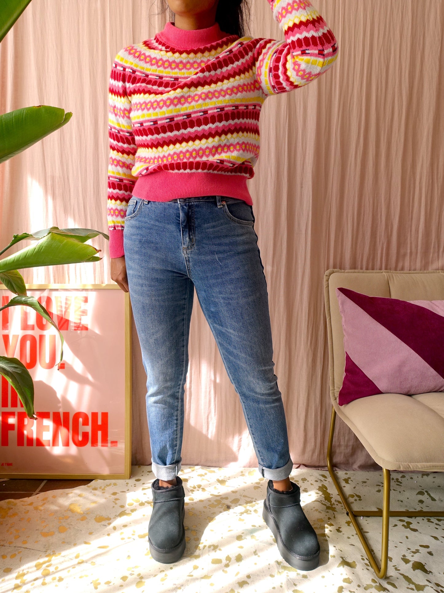 Tommy Hilfiger fair isle sweater multi pink