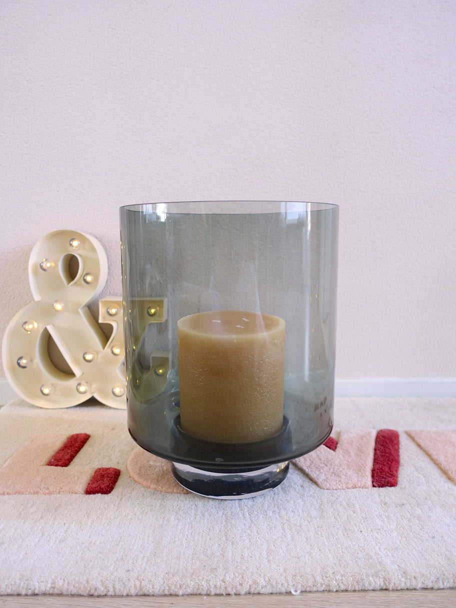 Cilinder vaas op voet smokey black XL