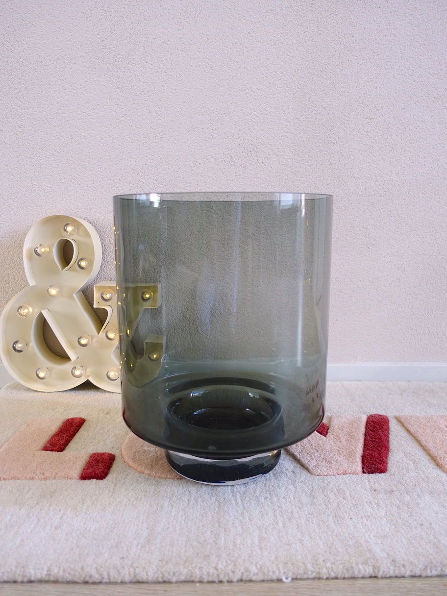 Cilinder vaas op voet smokey black XL