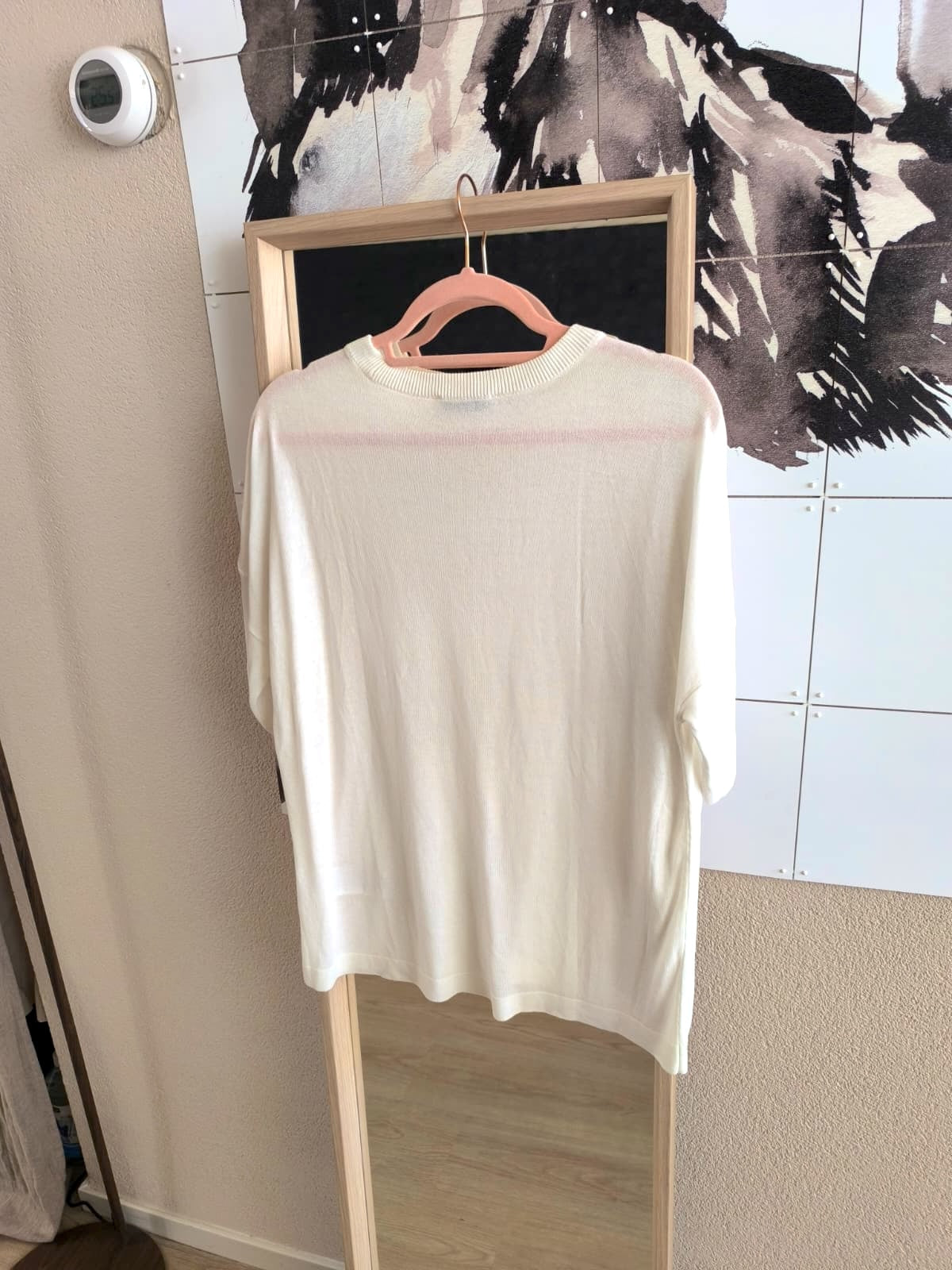Vanilia sheer knit tee marshmallow