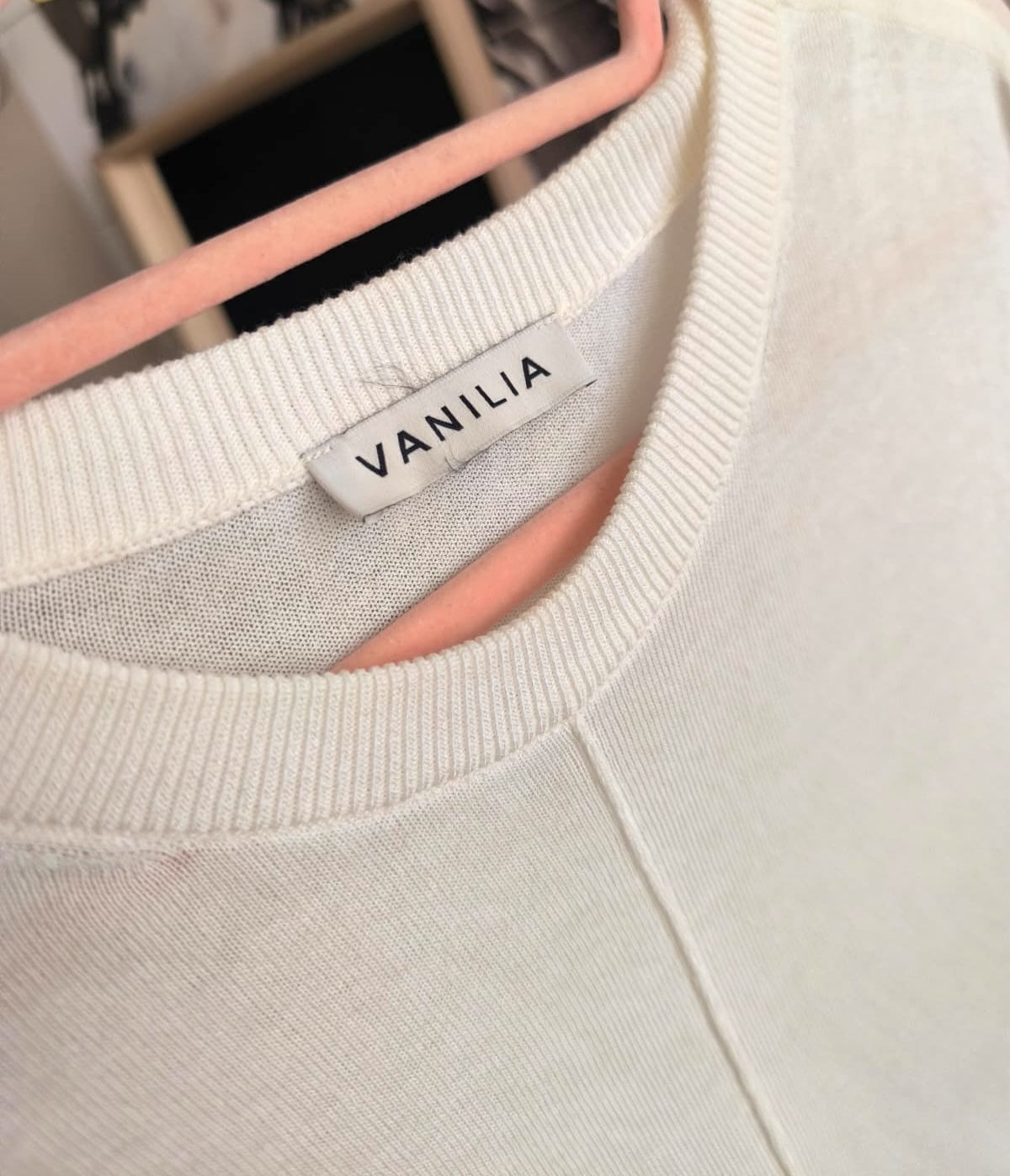 Vanilia sheer knit tee marshmallow