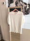 Vanilia sheer knit tee marshmallow