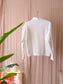 Vanilia structured sweater met pofmouwen wit