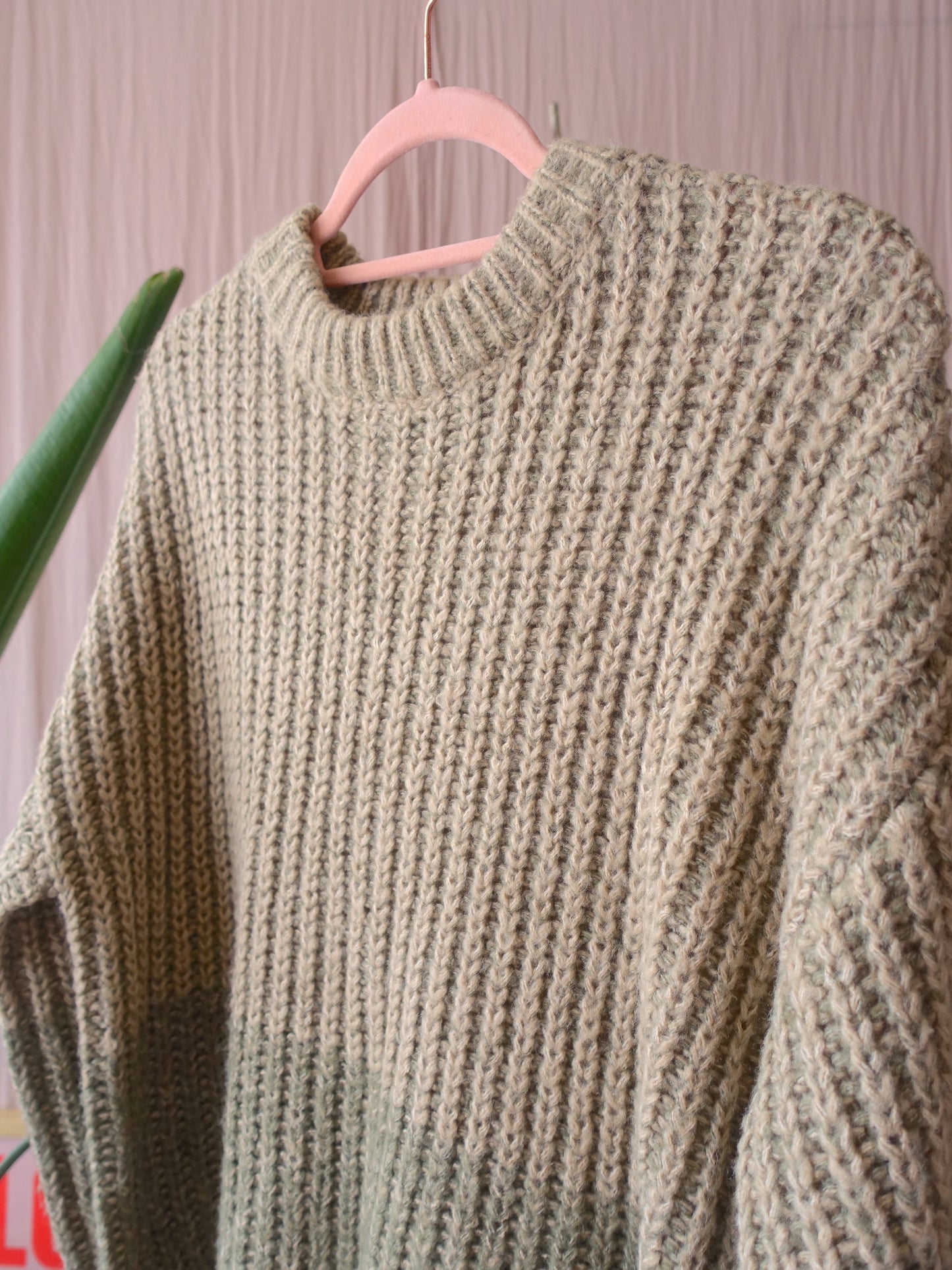 Ombre knit trui khaki / army