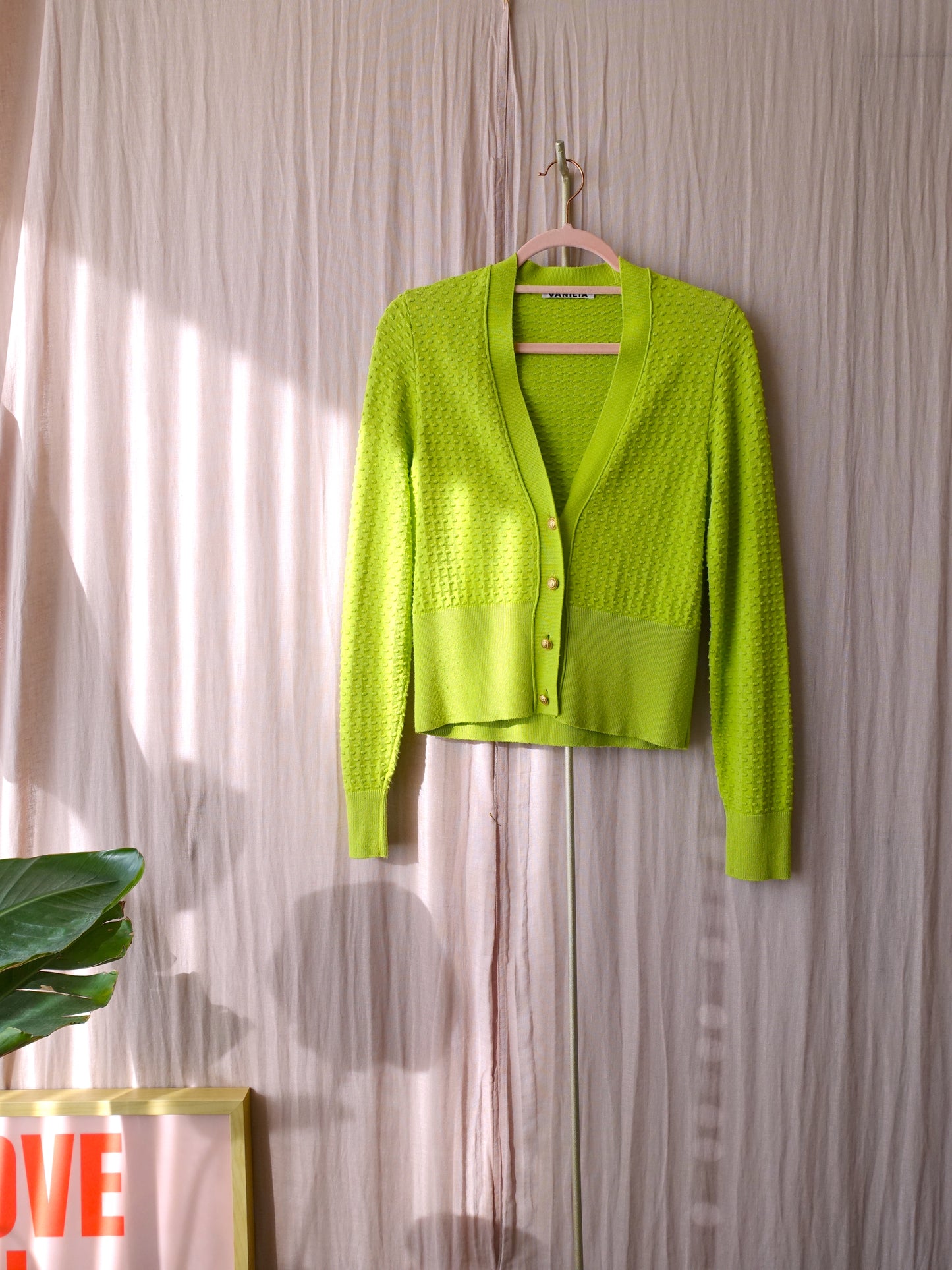 Vanilia structured cardigan lime green