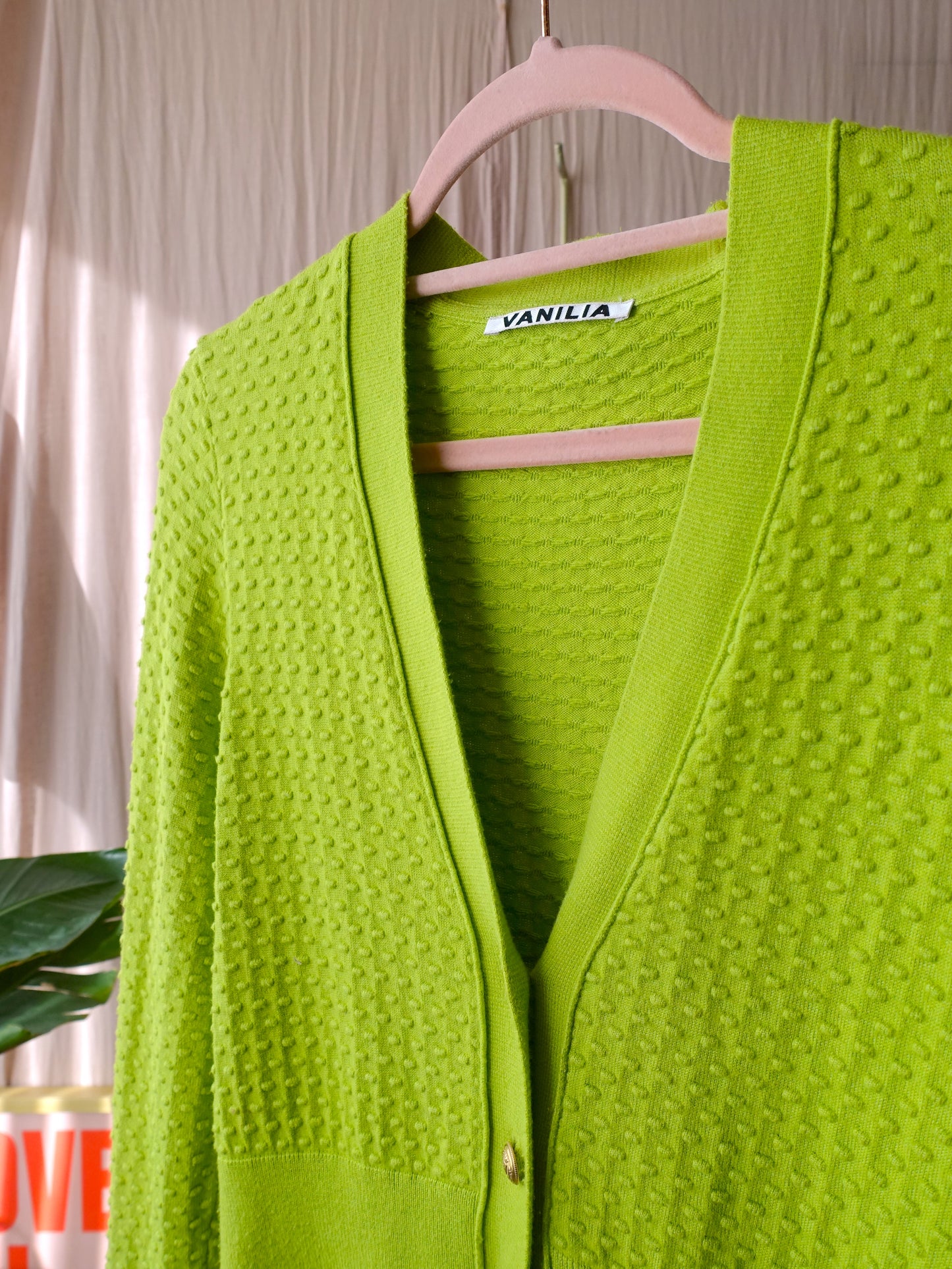 Vanilia structured cardigan lime green