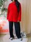 Vanilia cashmere & wool turtle neck knit cherry red