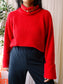 Vanilia cashmere & wool turtle neck knit cherry red