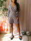 Vanilia tuto graphic playsuit black coffee / sea shell