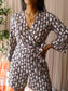Vanilia tuto graphic playsuit black coffee / sea shell