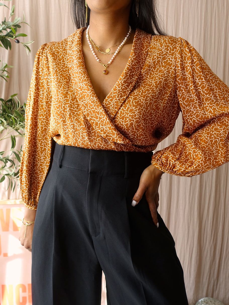 L.K. Bennett zazou wrap top caramel