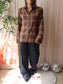 Monica Geuze x Shoeby checkered shirt chocolate brown