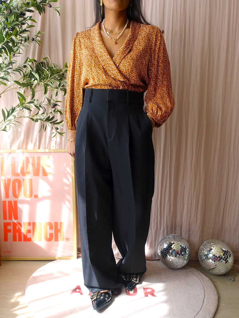 L.K. Bennett zazou wrap top caramel
