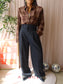 Monica Geuze x Shoeby checkered shirt chocolate brown