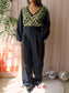 King Louie knitwear lurex pullover zwart / moss