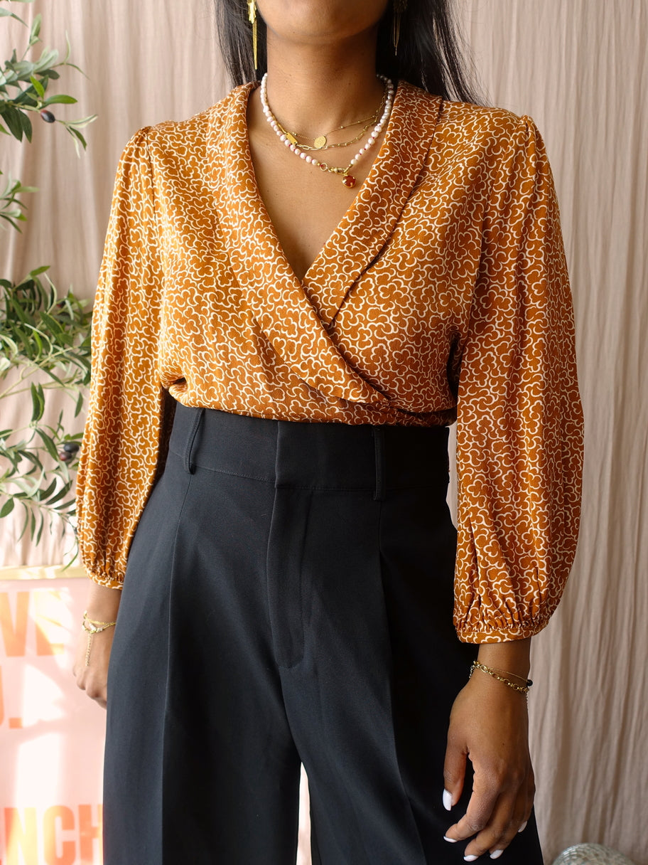 L.K. Bennett zazou wrap top caramel
