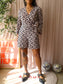 Vanilia tuto graphic playsuit black coffee / sea shell