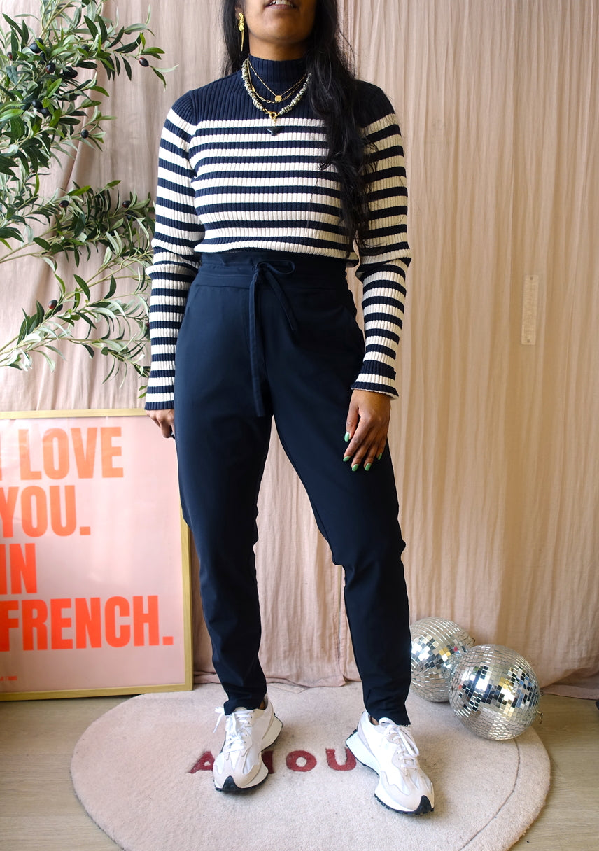 Studio Anneloes downstairs bonded pantalon midnight blue