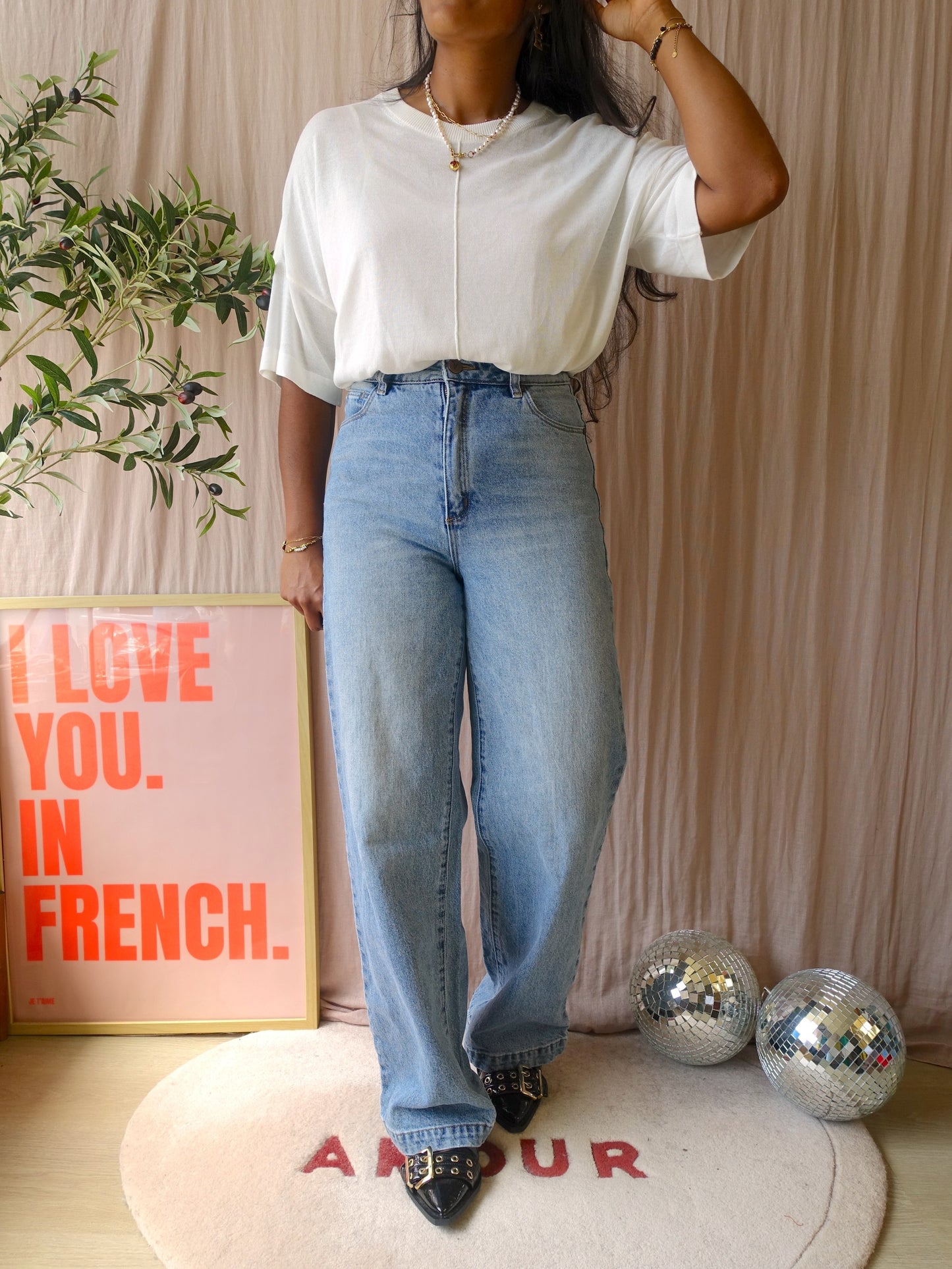 Vanilia sheer knit tee marshmallow