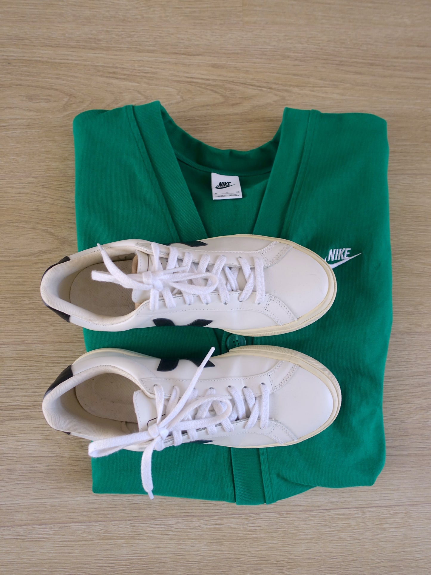 Veja esplar lederen sneakers wit / zwart